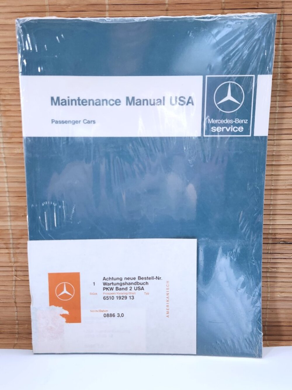 Mercedes Factory Maintenance Manual USA Passenger Cars 1989 Shop Booklet New